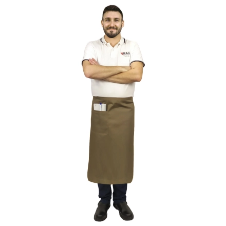 Zapaska długość 75cm beżowa – zapaska kelnerska – odzież gastronomiczna - inne ujęcie